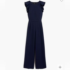 J. Crew NAVY Sleeveless Ruffle Jumpsuit in NAVY